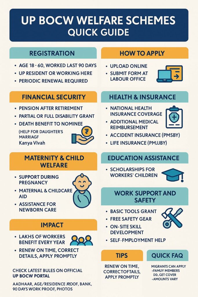 UP BOCW Schemes: Complete, Practical Quickest Guide UP BOCW Schemes: Complete, Practical Quickest Guide