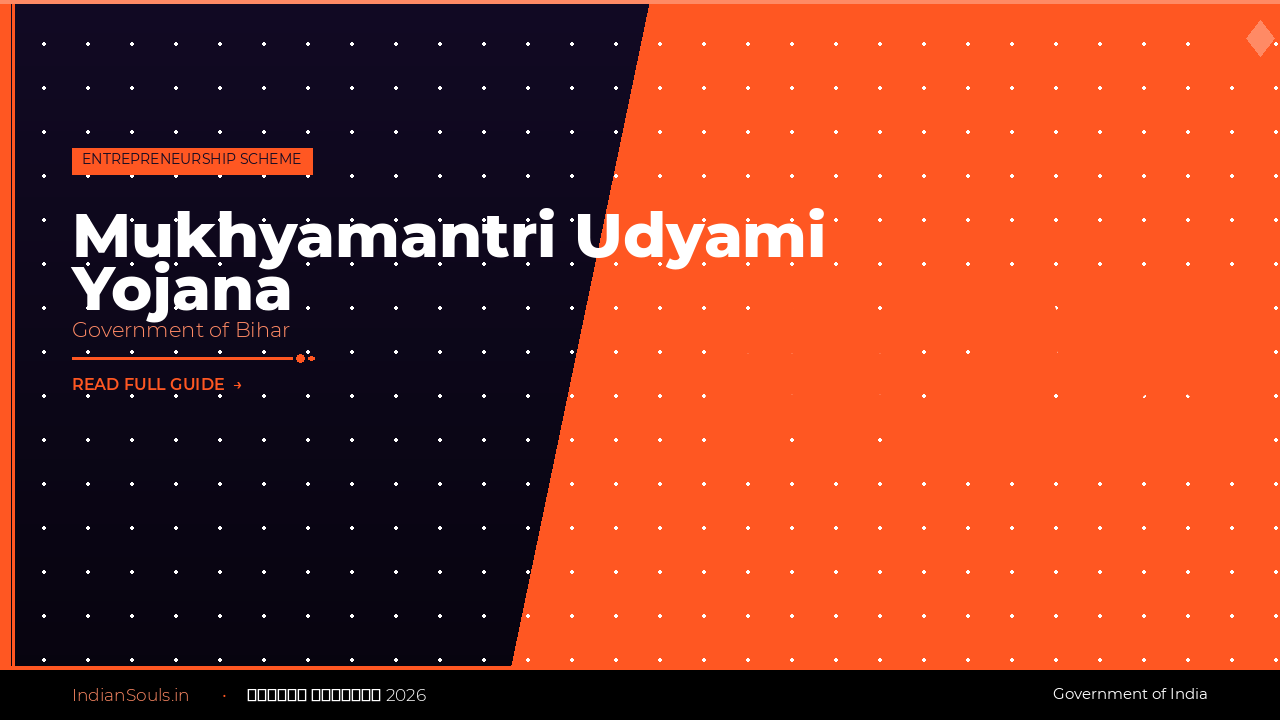 Bihar Mukhyamantri Udyami Yojana 2026: Rs 10 Lakh to Start Your Business, 50% Grant, 50% Interest-Free Loan, Who Qualifies - Indian Souls Bihar Mukhyamantri Udyami Yojana 2026: Rs 10 Lakh to Start Your Business, 50% Grant, 50% Interest-Free Loan, Who Qualifies