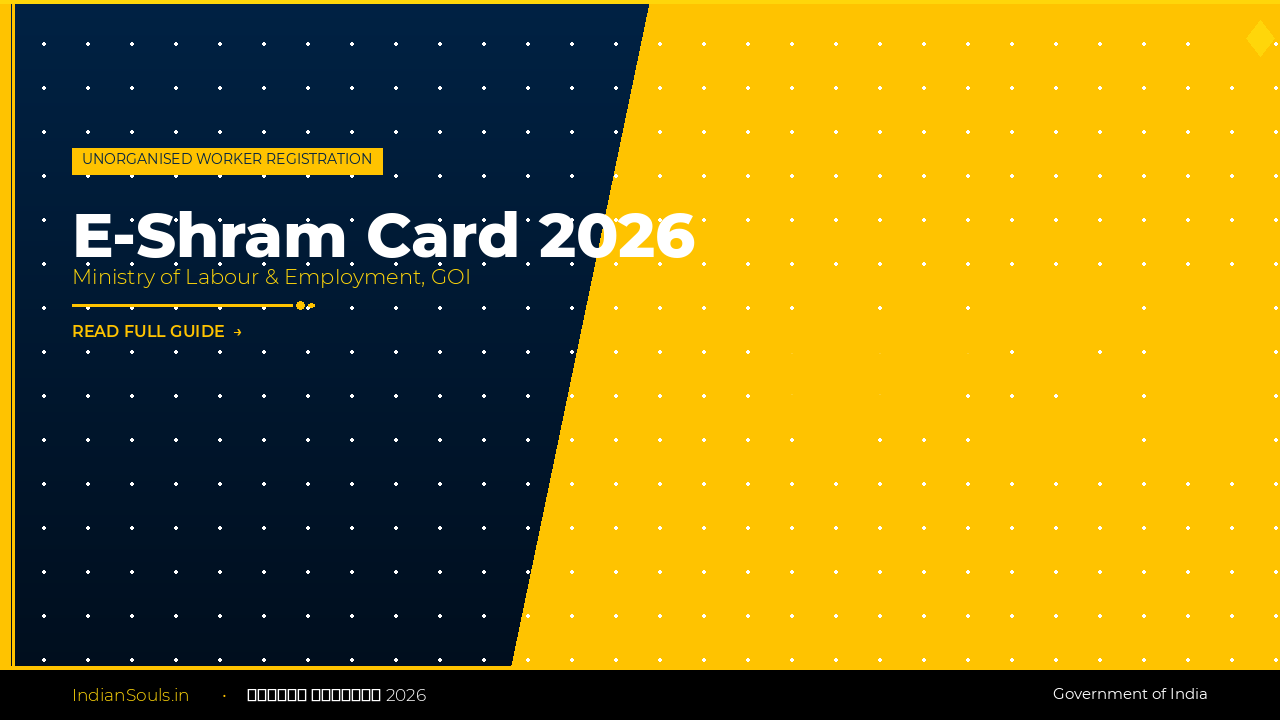 E-Shram Card 2026: Rs 2 Lakh Accident Cover for 28 Crore Unorganised Workers: How to Register, Benefits and What It Actually Does - Indian Souls E-Shram Card 2026: Rs 2 Lakh Accident Cover for 28 Crore Unorganised Workers: How to Register, Benefits and What It Actually Does